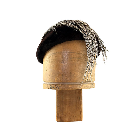 Dark Brown cocktail with grizzly rooster hackle