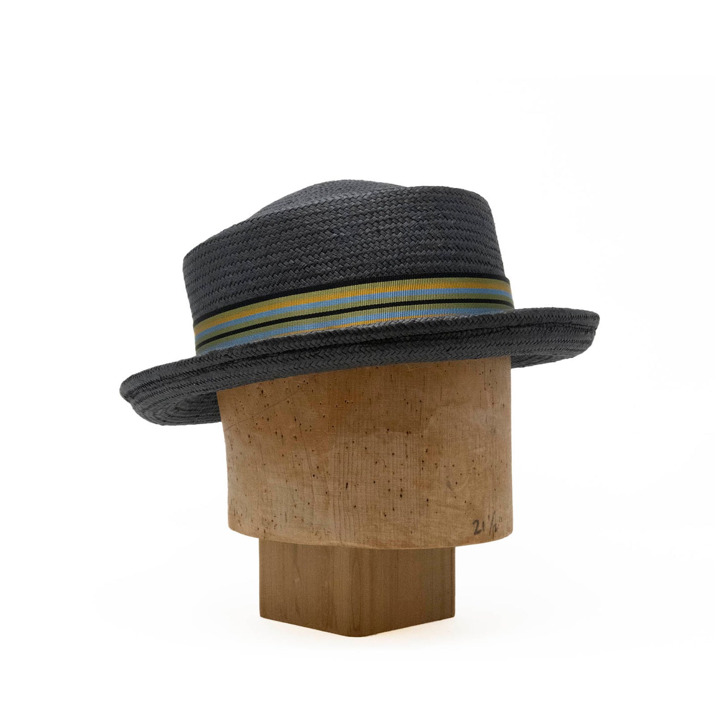 Porkpie Bowler in Black Toyo Straw