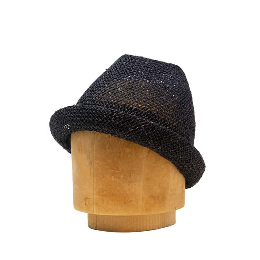 Triangle Top Rolled Brim Scrunch Cloche