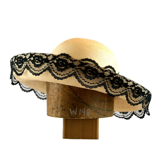 White Toyo Portrait with Black Lace