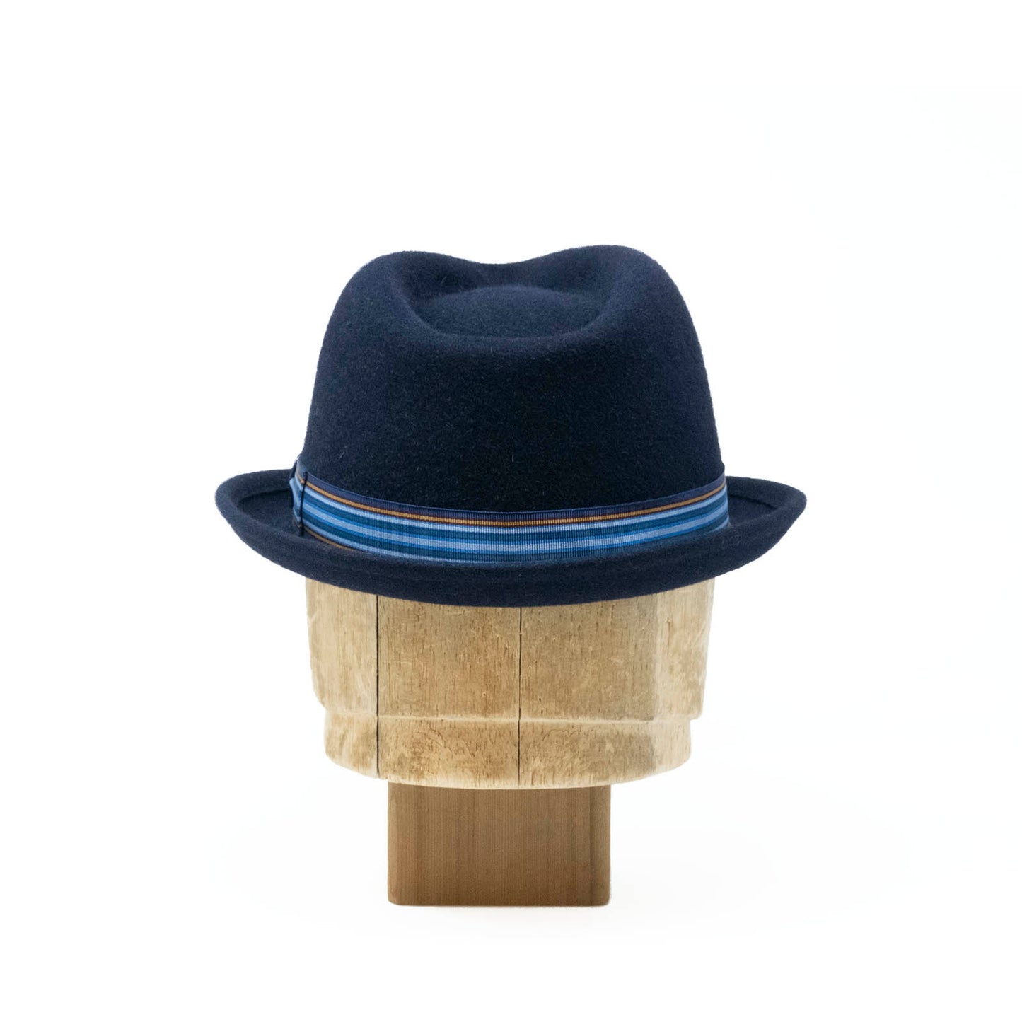 Fedora Bowler in Navy Flat Felt