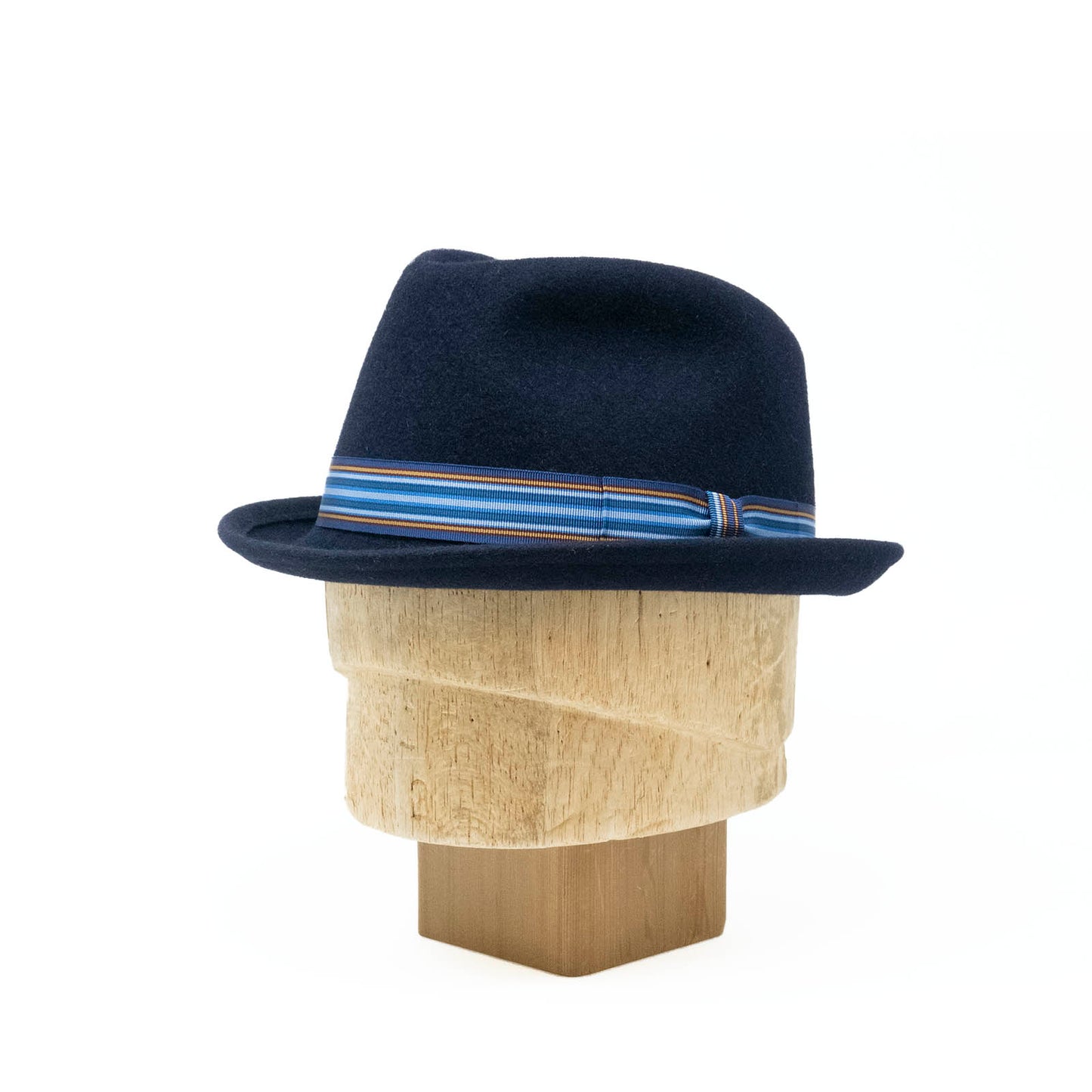 Fedora Bowler in Navy Flat Felt