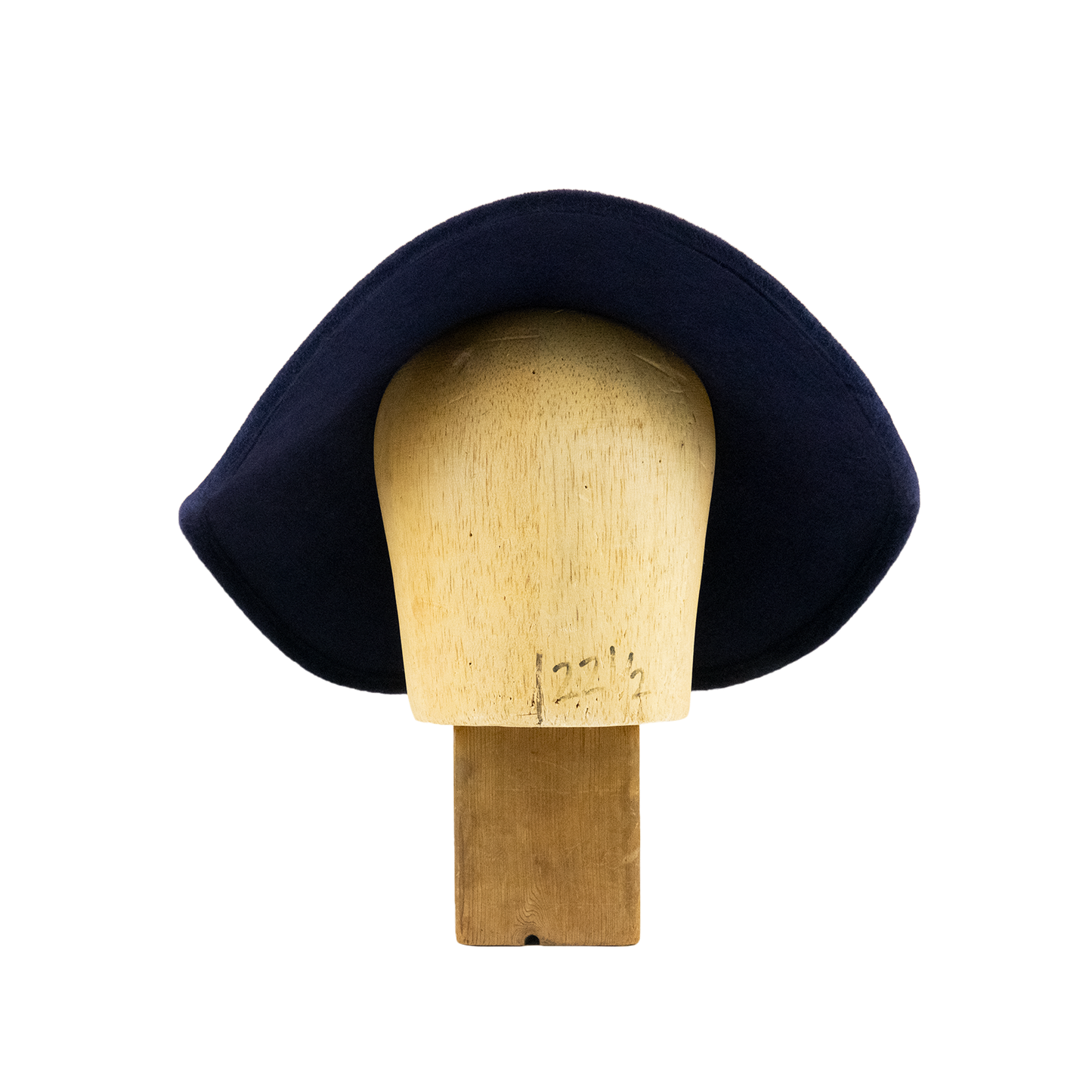 Large Droop Brim Cloche in Navy Velour Felt