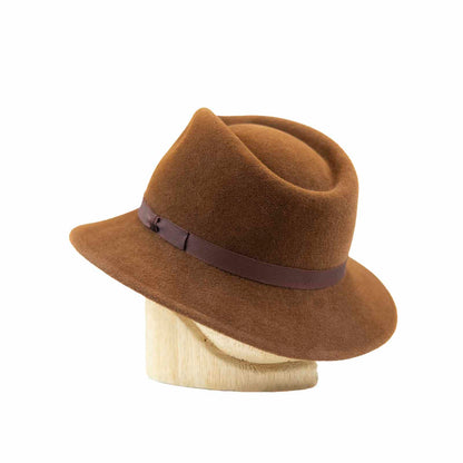 Fedora in Brandy Velour Felt