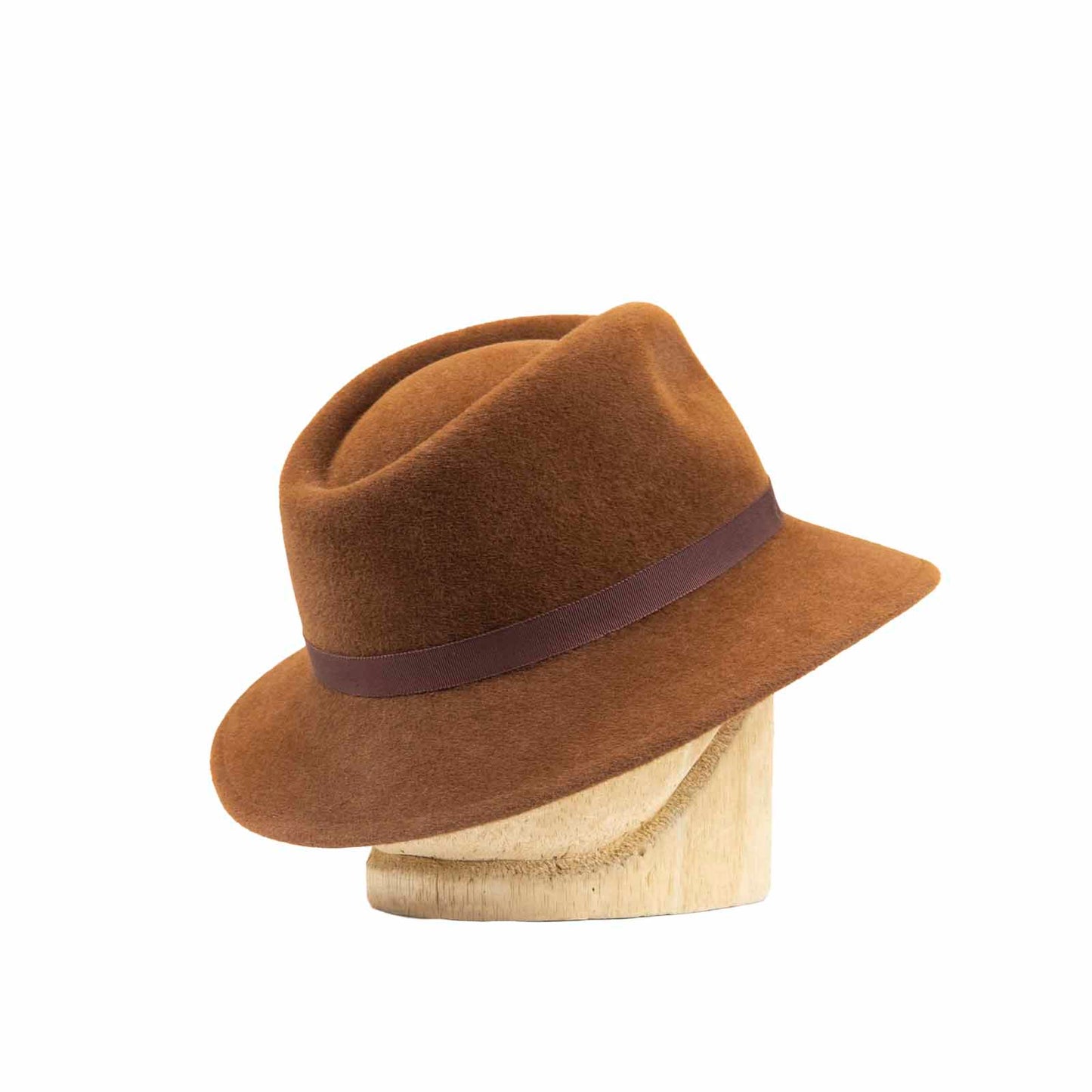 Fedora in Brandy Velour Felt