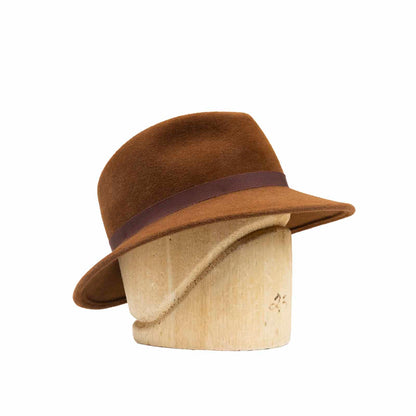 Fedora in Brandy Velour Felt