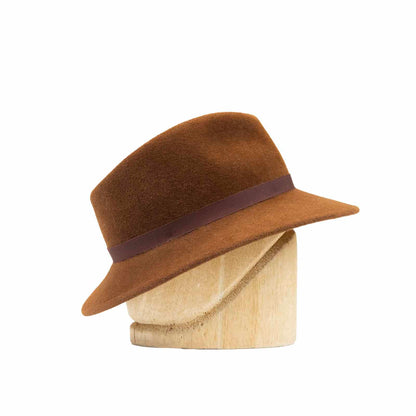 Fedora in Brandy Velour Felt