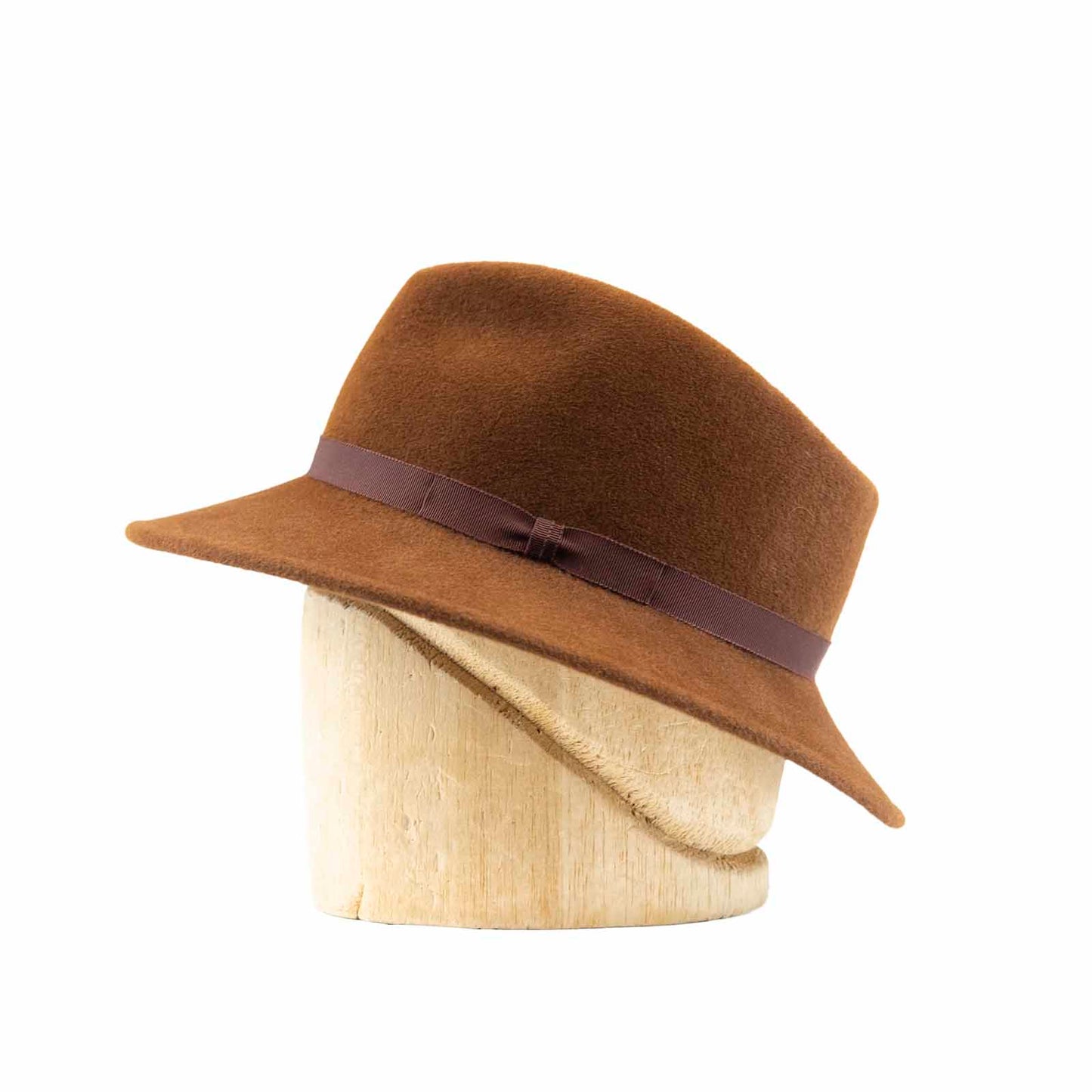 Fedora in Brandy Velour Felt