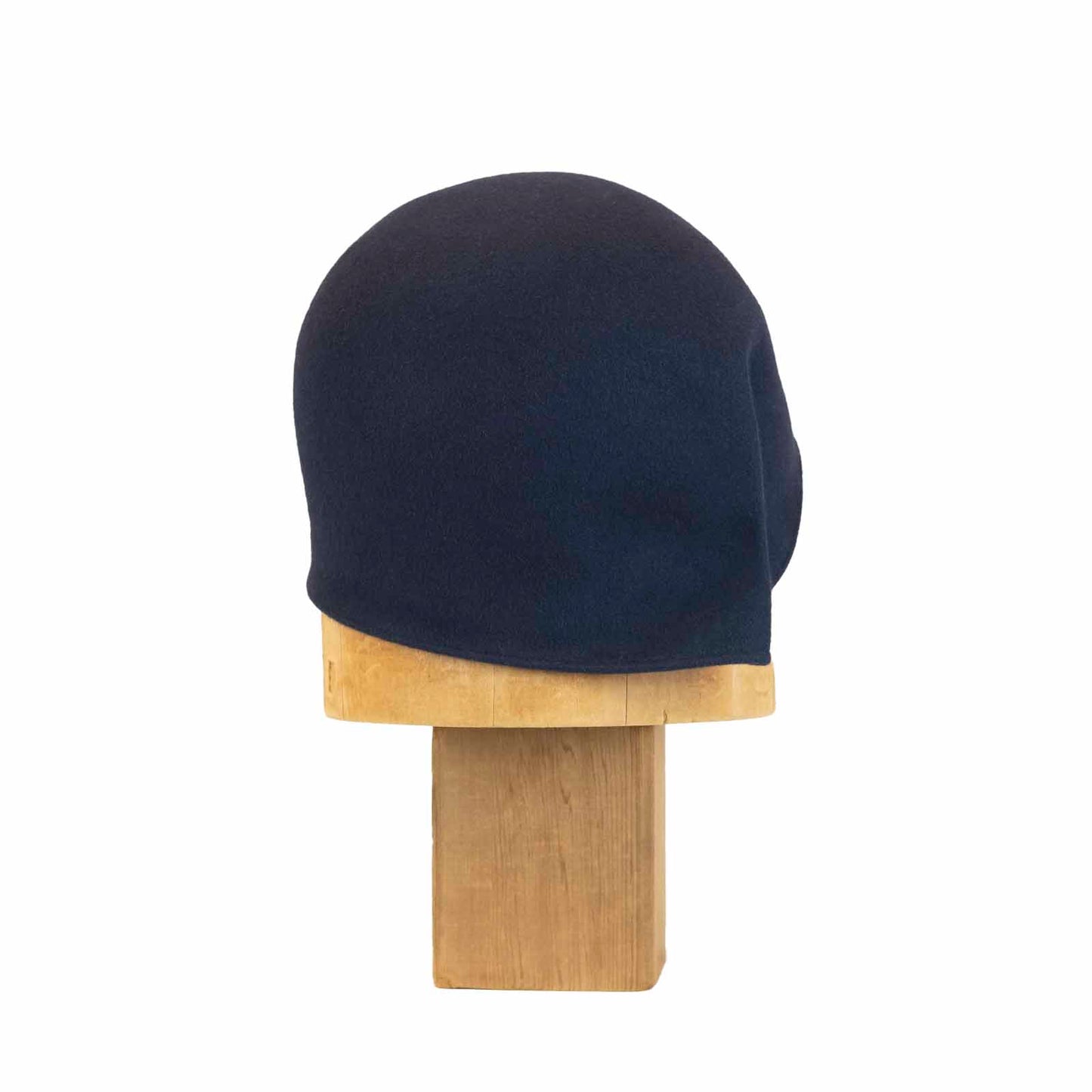 Pleated Cloche in Navy Flat Felt