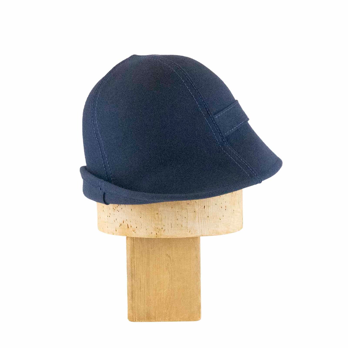 Blue Folding Cloche in Navy Flat Felt