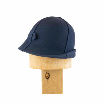 Blue Folding Cloche in Navy Flat Felt