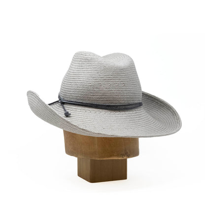 Snarling Western, in gray waxed toyo straw