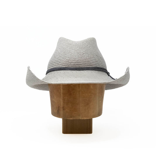 Snarling Western, in gray waxed toyo straw